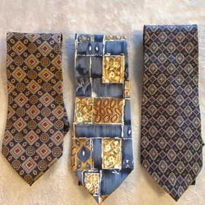 Andhurst Set of 3 Dress Neck Ties 100% Silk Assorted Patterns & Colors